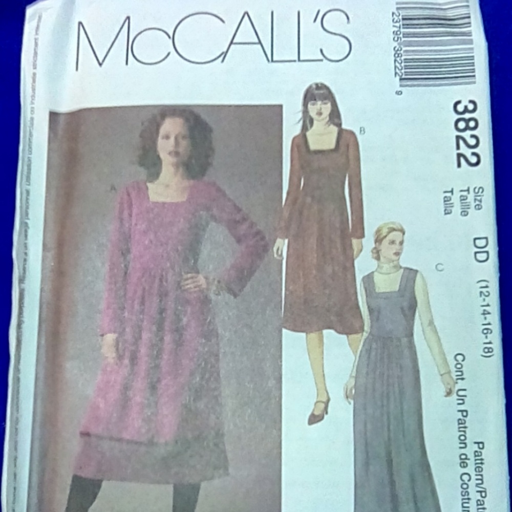 McCall's Dress Jumper Size 12-18